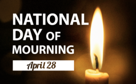 Image of candle to symbolize mourning, for the April 28 Day of Mourning