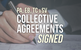 PA EB TC SV collective agreements signed