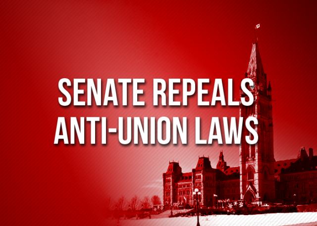 Senate Repeals Anti-Union Laws