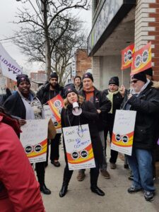 Protest in front of Bill Morneau's office on Nov. 23, 2017