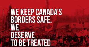 Strong Start to 2018 – Members Rally in Windsor Picture of a demo in Windsor stating "We keep Canada's borders safe. We deserve to be treated fairly"