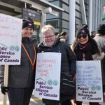 Manif à l'aéroport Pearson