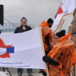 Manif à l'aéroport Pearson