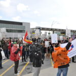 Manif à l'aéroport Pearson