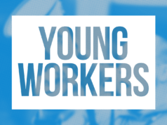 Jeunes travailleuses et jeunes travailleurs : prochaine réunion virtuelle Banner with the words Young Workers