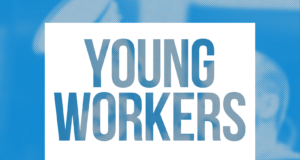 Next Young Workers virtual meeting Banner with the words Young Workers