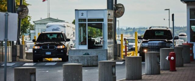 Photo of cars at border crossing