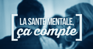 La santé mentale, ça compte : lancement du programme Avant le stress opérationnel pour le personnel de l’ASFC photo de trois personnes avec les mots "la santé mentale, ça compte"