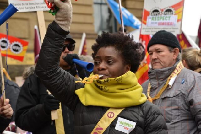 Union member protesting