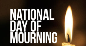 National Day of Mourning — April 28 photo of candle with the words 'national day of mourning'