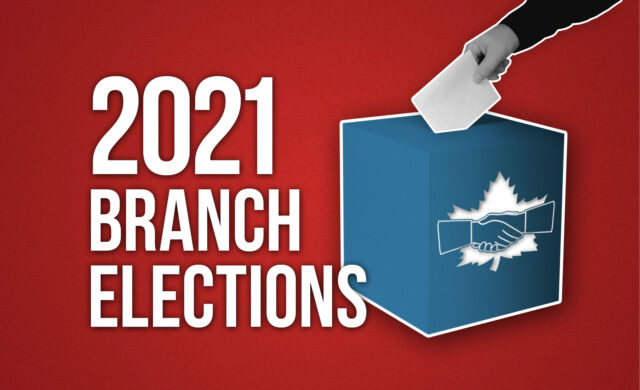 Image of a ballot box with the words 2020 Branch Elections