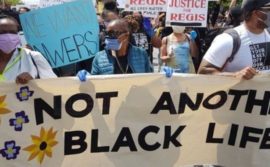 protest image with the words "not another black life"